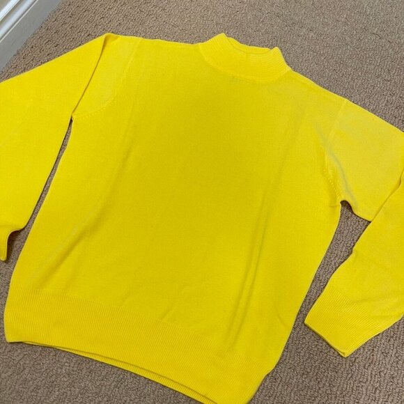 NWOT Vintage Gianni Dolce Mock Neck Sweater Yellow - Picture 7 of 12